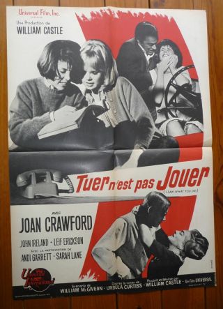 I Saw What You Did Joan Crawford French Movie Poster 