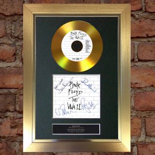 Gold Disc Pink Floyd The Wall Signed Autograph Mounted Print A4 115