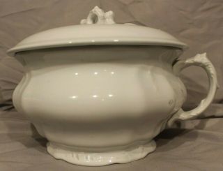 Antique Royal Ironstone China Johnson Bros England Chamber Pot With Lid