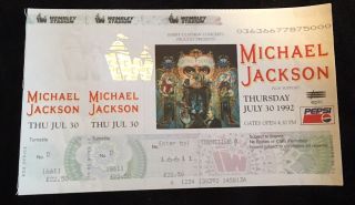 Rare Michael Jackson Dangerous Wembley Concert Tickets - July 30th 1992