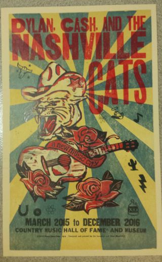 Bob Dylan & Johnny Cash Poster Nashville Cats Hatch Print,  Jon Langford