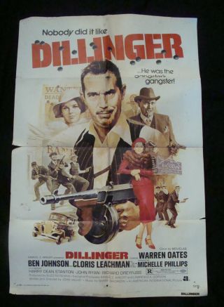 Dillinger Movie Poster Warren Oats Michelle Phillips 1973 One Sheet