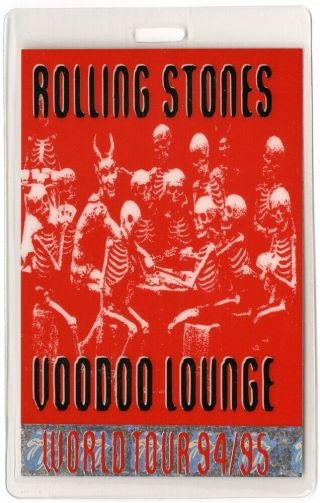 Rolling Stones Authentic 1994 Concert Laminate Backstage Pass Voodoo Lounge Tour