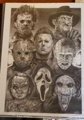 Horror Icons 18 " X 24 " Poster - Freddy Krueger,  Jason Voorhees,  Michael Myers