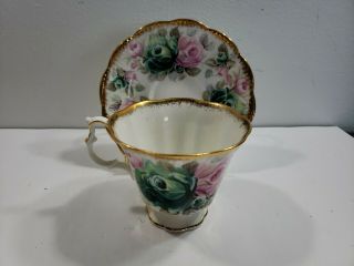 Vintage Royal Albert Summer Bounty Series Jade Tea Cup And Saucer