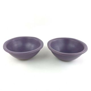 2 Luna Garcia 7.  5 " Purple Bowls Signed