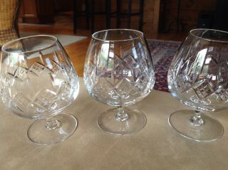 Stuart Lead Crystal " Canterbury " Pattern Brandy Snifters 5.  5 " Made In England