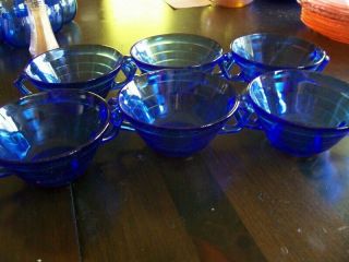 Moderntone 4 3/4 " Cobalt Blue Cream Soup Bowls (6)