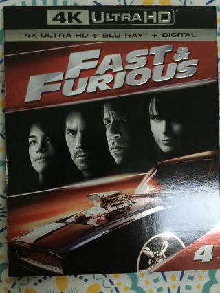 Fast And Furious (4) (4k Ultra Hd Blu - Ray/blu - Ray/no Digital) Like
