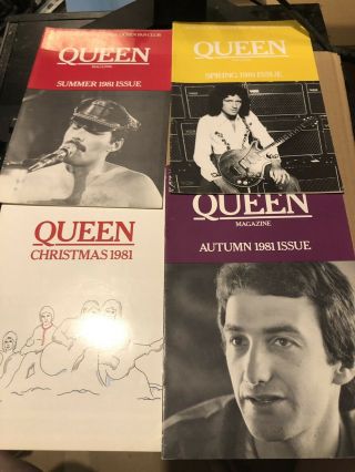 Queen 1981 Set Of 4 Fanclub Magazines (complete Year)