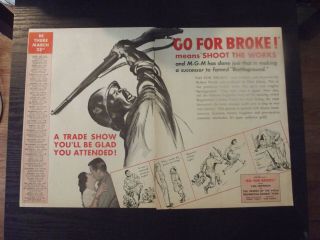 Trade Ad: Go For Broke (1951) Starring Van Johnson