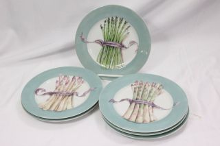 Williams Sonoma Japan Asparagus Salad Side Plates 8.  25 " Set Of 6