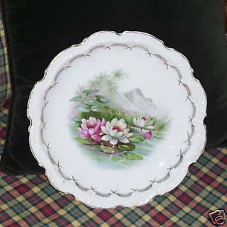 Water Lilies Plate 10 3/4 " Handpainted Charger