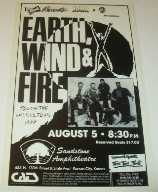 Earth Wind & Fire " Touch The World " Concert Poster 88 Fast