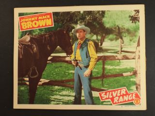 1946 Silver Range Western Movie Lobby Card Johnny Mack Brown