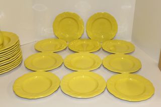 Vintage Lemon Yellow Federalist Ironstone 11 - 7 3/4 " Luncheon Plates 4236 Sears