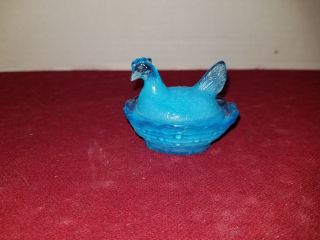 Vintage Boyd Chick Mini Hen On Nest 2.  5 " 74 Azure Blue 2 - 18 - 86 2nd 5 Yrs