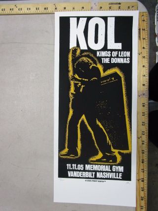 2005 Rock Roll Concert Poster Kings Of Leon Donnas Print Mafia S/n Le 100 Kol