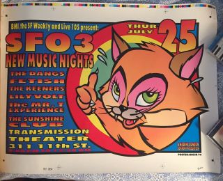 Sfo3 Music 1996 San Francisco Poster Signed Frank Kozik A/p 8/50 Reg Marks