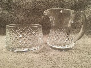 Waterford Crystal Alana Open Creme And Sugar Set - Marked Set