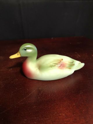 Fenton Glass Burmese Mallard Duck Signed