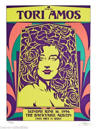 Tori Amos 1996 Austin Texas Concert Poster By David Dean