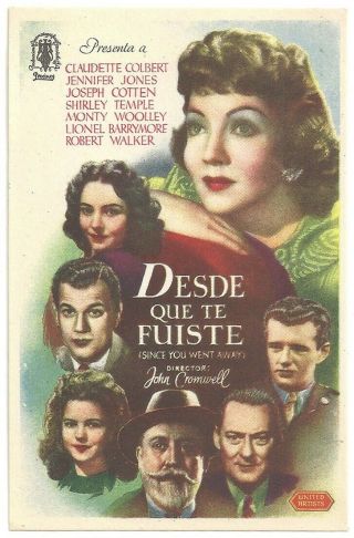 Since You Went Away Claudette Colbert Shirley Temple Spanish Herald Mini Poster