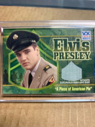 Authentic Elvis Presley Worn U.  S.  Army Shirt 2002 Topps American Pie Pap - Ep