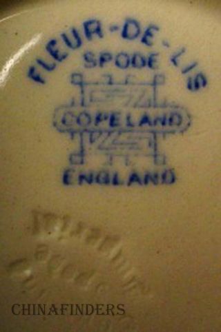 SPODE china FLEUR DE LYS - BLUE no trim Dinner Plate - 10 1/4 