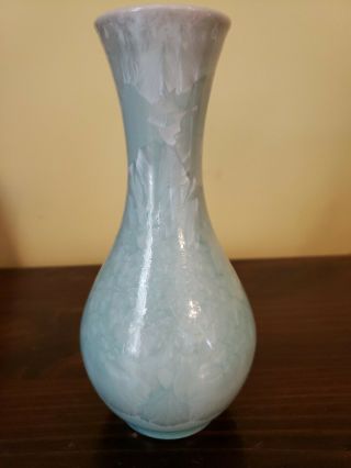 Vtg Frank Neef Studios Vase Pottery Oyster Crystalline Glaze 7 " Signed