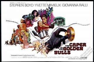 1967 The Caper Of The Golden Bulls Frank Mccarthy Art Movie Trade Print Ad