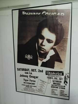 Johnny Cougar Mellencamp Vintage First Concert Poster