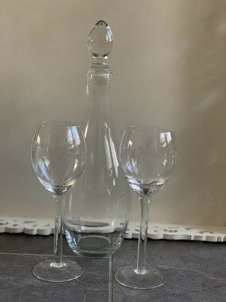 Princess House Set Of 2 Wine Glasses And Decanter