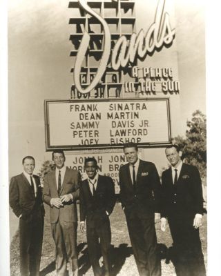 Rat Pack In Front Of Sands Casino Sign Las Vegas Nv Sinatra Martin Bishop Davis