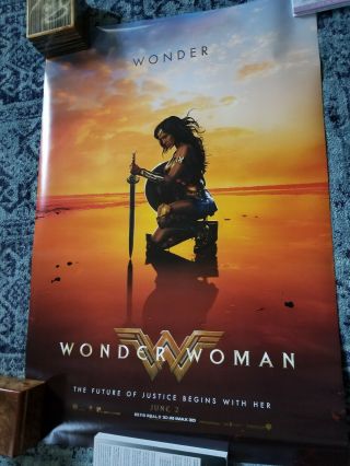Wonder Woman Dc Movie Poster 27 " X40 " Double Sided