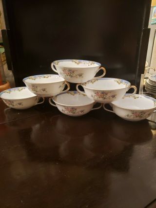 6 Noritake Casino Cream Soup Bowls