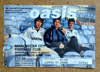 Oasis 1996 Maine Road Concert Ticket Manchester City Uk Postage
