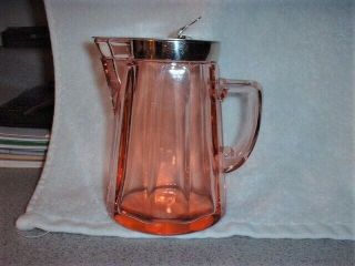 Antique Heisey Syrup Pitcher Flamingo Pink Color