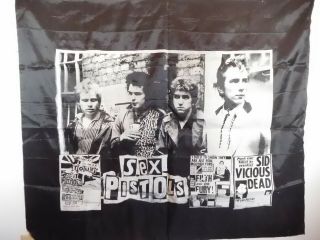 Rare Fabric Poster 39 " X 46 " Sex Pistols Photo Banner Sid Vicious Dead