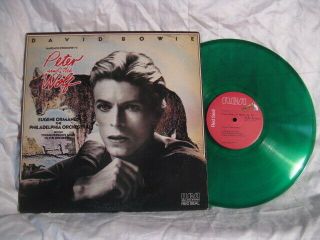 David Bowie Peter And The Wolf Rca Green Vinyl Promo Lp Record - Winsert See