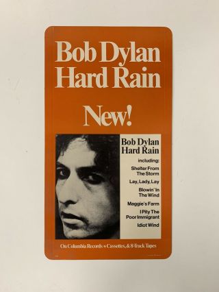 Bob Dylan Hard Rain Store Promotional Display Poster Vintage
