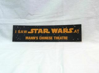 “i Saw Star Wars At Manns Chinese Theater” Bumper Sticker Vintage Peproduction