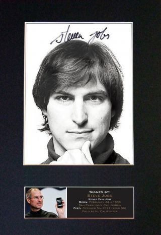 604 Steve Jobs Signature/autograph Mounted Signed Photograph A4