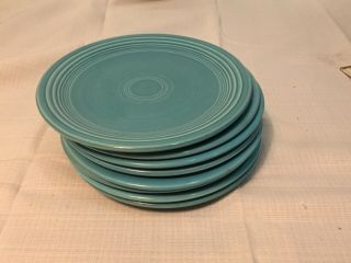 7 Fiesta Homer Laughlin Turquoise Blue Green Salad Dish Plate 7 1/4” Fiestaware