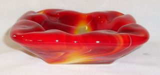 Imperial Red Slag Glass Ashtray (Imperial Glass Stickers) 2