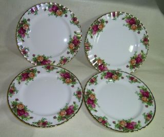 Set Of 4 Royal Albert Old Country Roses 1962 Salad Plate 8 "