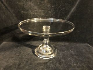 Vintage Clear Glass Tall Pedestal Cake Stand 12 - 1/2 "