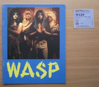 W.  A.  S.  P.  Electric Circus Tour Programme With Ticket Stub Manchester Apollo 1986