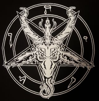 Baphomet Pentagram Black Metal Black Canvas Back Patch