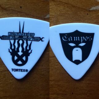 Static X Tony Campos Authentic 2019 20th Anniversary Tour Bass Guitar Pick White